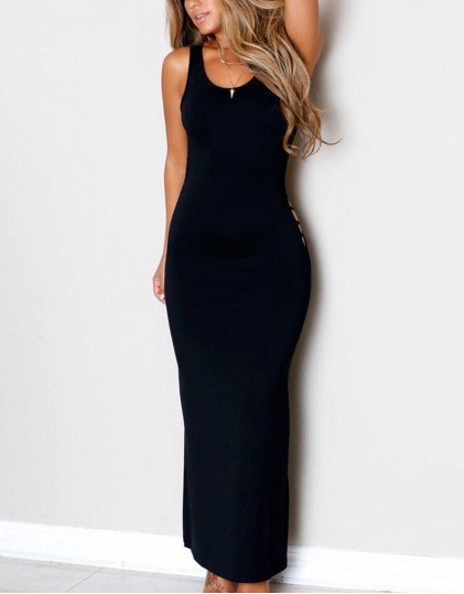 Rochie Lunga cu Spatele Decupat LC60455B Rochie Lunga cu Spatele Decupat LC60455B